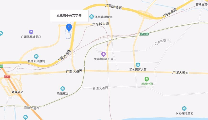 廣州市增城區(qū)鳳凰城中英文學(xué)校地圖圖片