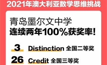 青島墨爾文中學(xué)連續(xù)兩年，在全球超大規(guī)模數(shù)學(xué)競(jìng)賽100%獲獎(jiǎng)！圖片