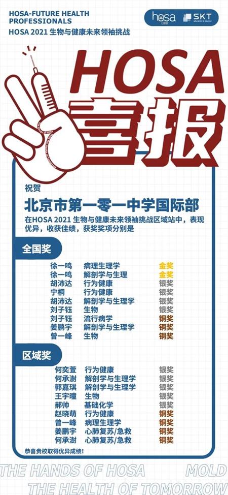 北京市一零一中學(xué)國際班HOSA賽場(chǎng)斬獲多枚獎(jiǎng)牌圖片4