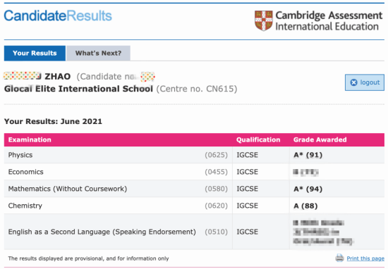 IGCSE 喜報(bào)03